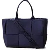 Pop Ups Brand Water Resistant Woven Neoprene Mini Tote Bag In Blue