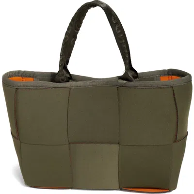 Pop Ups Brand Water Resistant Woven Neoprene Mini Tote Bag In Green