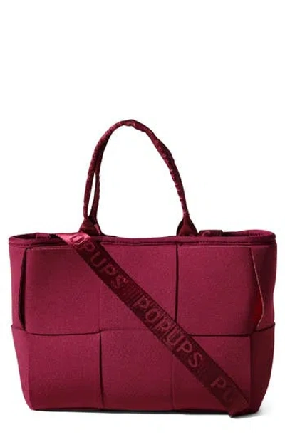 Pop Ups Brand Water Resistant Woven Neoprene Mini Tote Bag In Purple