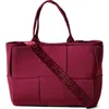 Pop Ups Brand Water Resistant Woven Neoprene Mini Tote Bag In Burgundy