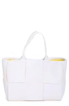 Pop Ups Brand Water Resistant Woven Neoprene Mini Tote Bag In White