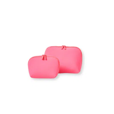 Pop Ups Brand Women's Makeup Pouch Set Neon Pink