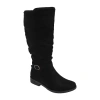Pop Womens Chambers Flat Heel Slouch Boots In Black