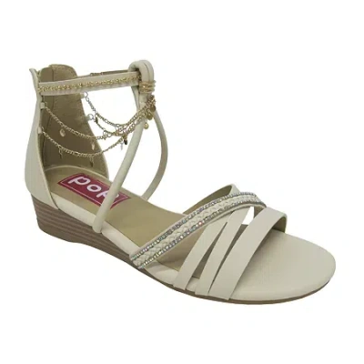 Pop Womens Darelia Wedge Sandals In Neutral
