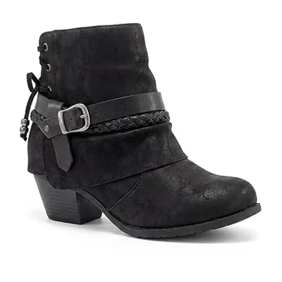 Pop Womens Encinitas Block Heel Booties In Black