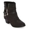 Pop Womens Faithe Stacked Heel Booties In Black