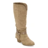 Pop Womens Lancelot Stacked Heel Dress Boots In Brown