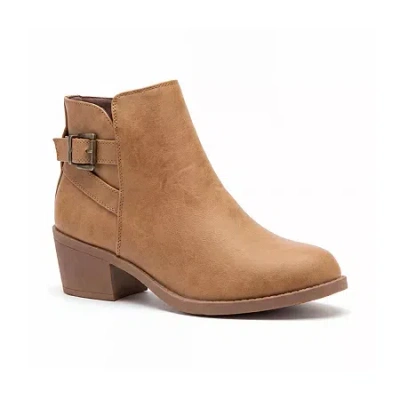 Pop Womens Raveline Block Heel Booties In Brown
