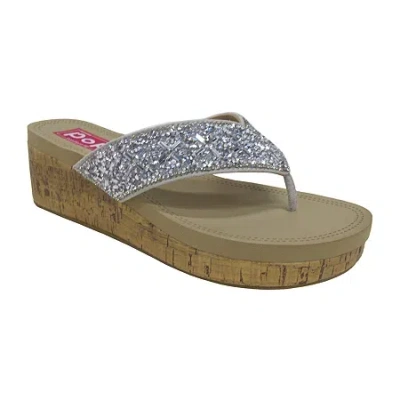 Pop Womens Stellara Wedge Sandals In Gray