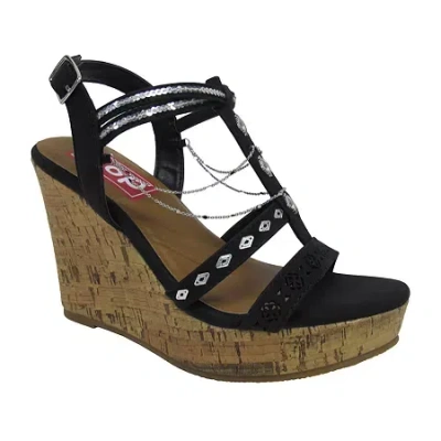 Pop Womens Vicara Wedge Sandals In Black