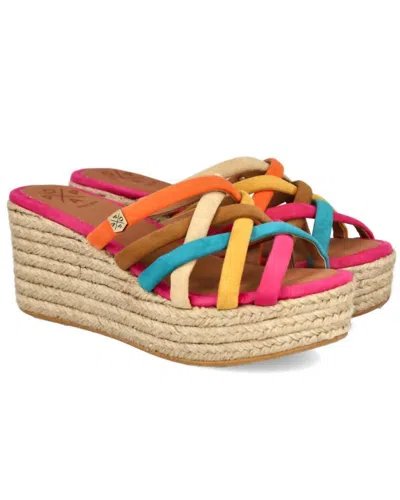 Popa Women's Emu Espadrille Wedge Sandals In Brown Multi