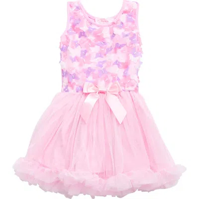 Popatu Kids' 3d Butterfly Pettidress In Pink