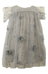 Popatu Kids' 3d Floral Party Dress In Gray