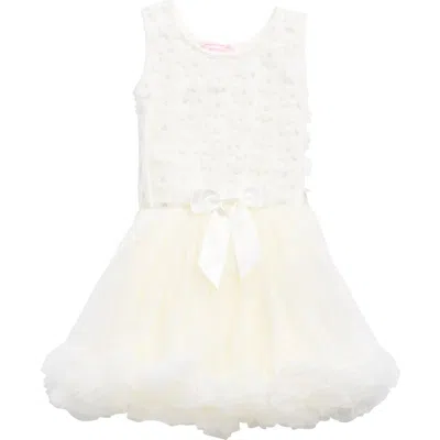 Popatu Kids' 3d Flower Pettidress In White