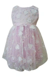 Popatu Kids' 3d Heart Party Dress In White