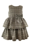 Popatu Kids' Check Print Tiered Dress In Green
