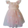 Popatu Kids' Flutter Collar 3d Bow Party Dress In Multi
