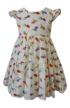 Popatu Kids' Flutter Sleeve Tiered Party Dress In Neutral