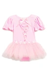 Popatu Kids' Lace-up Dance Dress In Pink