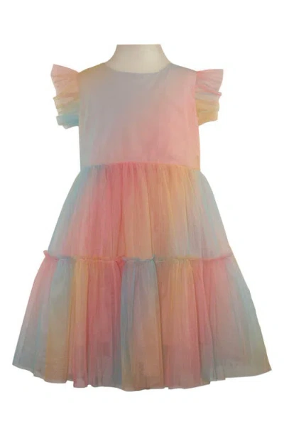 Popatu Kids' Rainbow Gradient Party Dress In Multi
