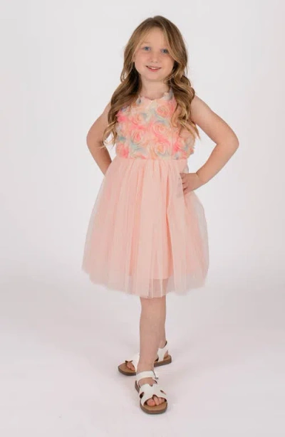 Popatu Kids' Soutache Tulle Dress In Pink