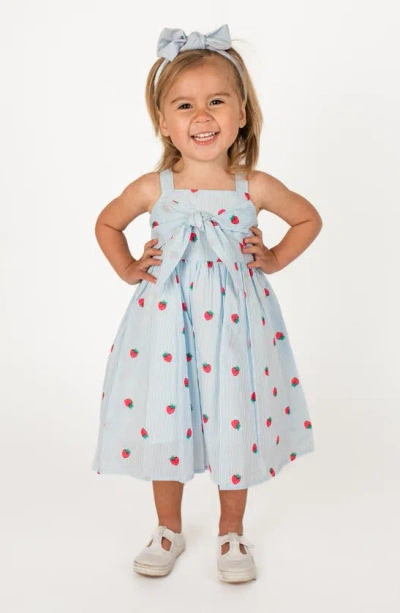 Popatu Kids' Strawberry Fit & Flare Dress In Blue