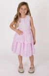 Popatu Kids' Stripe Clip Dot Party Dress In Pink