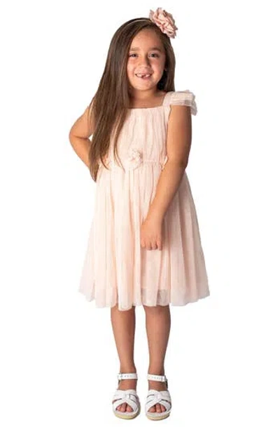 Popatu Kids' Tulle Flutter Sleeve Dress In Gray