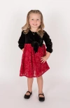 Popatu Kids' Velvet & Mesh Party Dress In Multi