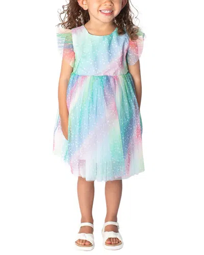 Popatu Kids' Rainbow Tulle Dress In Multi