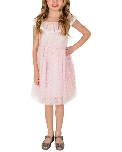 Popatu Kids' Tulle Dot Dress In Pink
