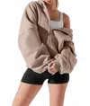 Popflex Active Zip Cloud Hoodie In Taupe In Gray