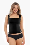 Popilush Cloud-touch Double-layer Shaping Sleeveless Top In Black