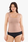 Popilush Cloud-touch Double-layer Shaping Sleeveless Top In Neutral