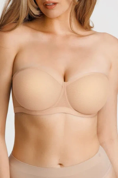 Popilush Non-slip Push-up Convertible Strapless Adejustable Bra In Neutral