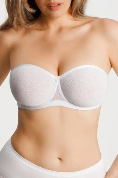 Popilush Non-slip Push-up Convertible Strapless Adejustable Bra In White