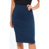 Popilush Sculptease Commuter Fitted Skirt In Blue