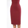 Popilush Sculptease Commuter Fitted Skirt In Burgundy
