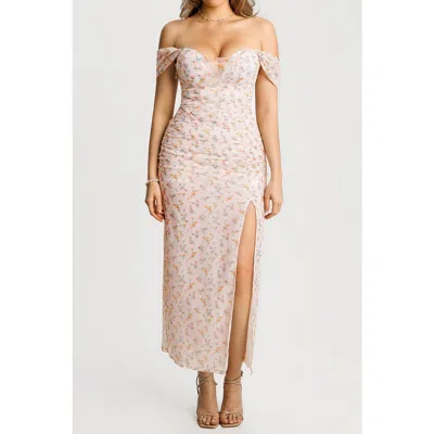 Popilush Sculpting Floral Midi Dress In Multi