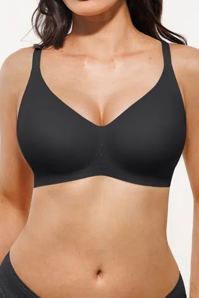 Popilush Seamless Airy Comfort Jelly Bra In Black