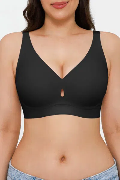 Popilush Seamless Wireless Jelly Contour Support Bra In Black