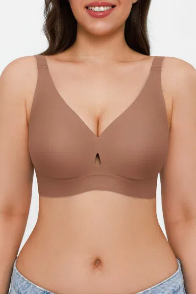 Popilush Seamless Wireless Jelly Contour Support Bra In Mocha