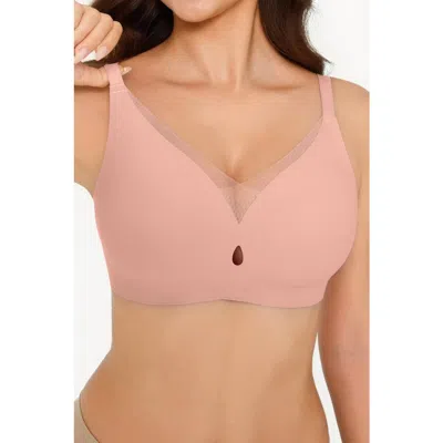 Popilush Seamless Wireless Jelly Leopard Contour Minimizer Support Bra In Pink