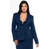 Popilush Shape-sculpting Fitted Jacket In Blue