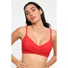 Popilush Shapewear Bust-enhancing Draped Bikini Top In Watermelon