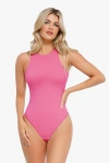 Popilush Shapewear Cloudsense Sleeveless Cutaway Round Neck Bodysuit In Rosy Pink