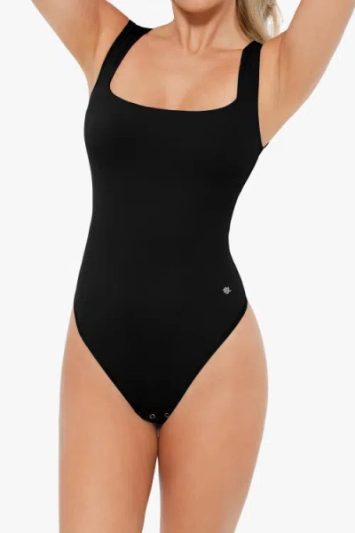 Popilush Shapewear Cloudsense Sleeveless Square Neck Bodysuit In Black