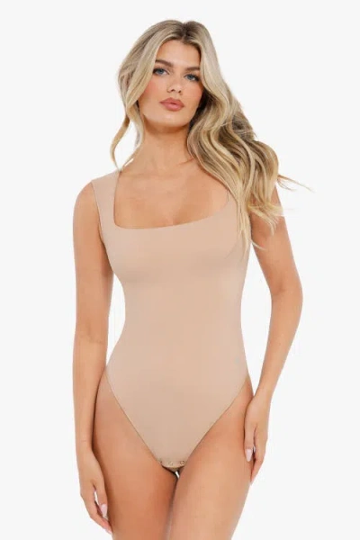 Popilush Shapewear Cloudsense Sleeveless Square Neck Bodysuit In Neutral