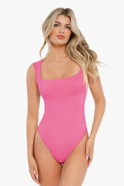 Popilush Shapewear Cloudsense Sleeveless Square Neck Bodysuit In Red