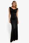 Popilush Shapewear Convertible Shine Sculpting Mermaid Dress In Black